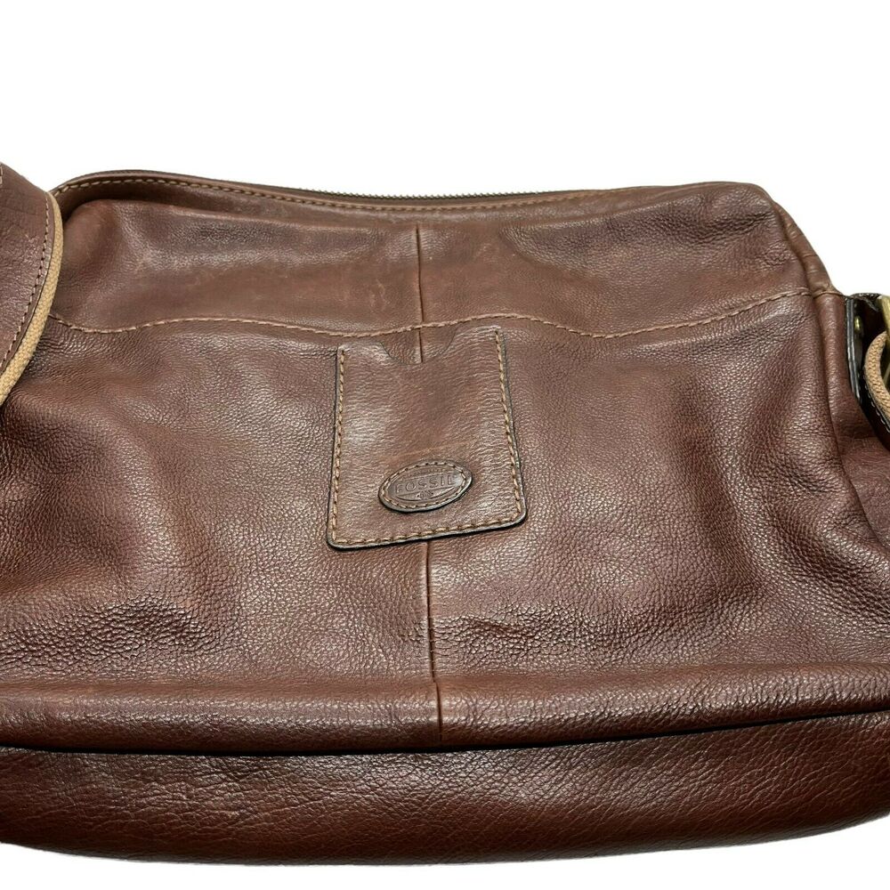 Fossil Satchel Handbag Womens Brown Casual Leather Adjustable Strap Vintage - Picture 2 of 16